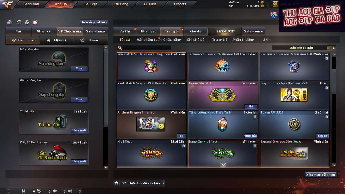 shop acc cf uy tin gia re